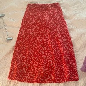 Loft floral midi skirt